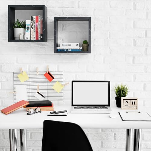 Cube Floating Shelves Set2, Display Shelves Wall Mount 7.75" D x 12.5" W x 12.5" H(Cloud Atlas, Square 2 Cubes) - color: Cloud Atlas, size: Square-Set2