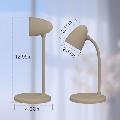 LED Desk Lamp for Home Office,Dimmable Table Lamp 3 Light Colors | Reading Light for Bedside Small Desk Lamp for College Dorm Room,Bedroom Desk Light,Brown - color: L33-Brown
