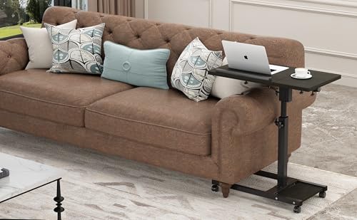 TigerDad Mobile Adjustable Height Laptop Stand PC Computer Portable Notebook Swivel Laptop Desk Rolling Table Desk Cart Tiltable with Wheels Casters& Mouse Pad Table - color: Dekuwood