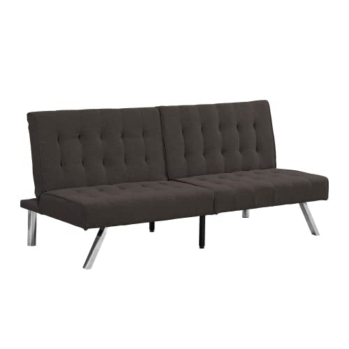 Convertible Futon Sofa Bed, Modern 68'' Faux Leather Sleeper Couch for Living Room,Guest Bed, Adjustable Backrest, Upholstered Recliner Chair, Loveseat for Compact Small Space Living Room (Brown New) - color: Brown New