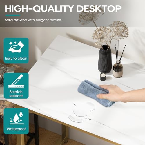 BestOffice Computer Desk,Home Office Desk, Modern Simple Style for Home Office Study Writing (Gold, 39 Inch) - color: Gold, size: 39 Inch