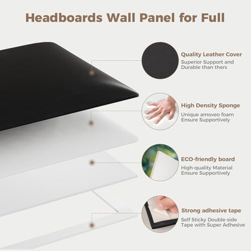 Upholstered Headboard - Bed Backboard, Dark Brown Faux Leather Panels, 24 x 12 Inches Each, 9-Piece Set, Modern Headboard Queen Design, Easy to Assemble, Perfect for Queen Beds - color: Brown