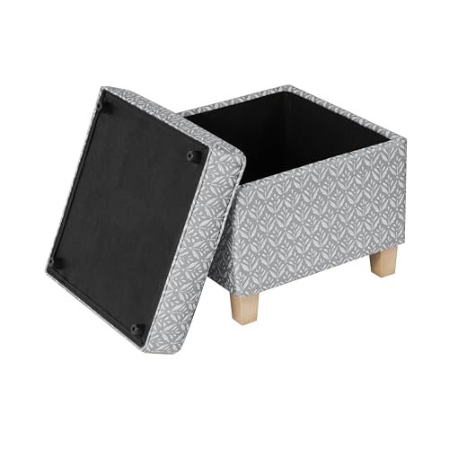 HomePop 18" Classic Square Storage Ottoman - Light Grey Print - color: Light Grey