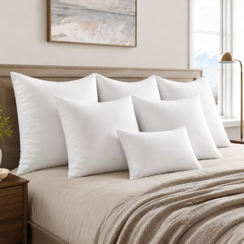 MIULEE 20x26 Throw Pillows Inserts 2 Pack, Decorative Pillows for Couch Bed | 100% Virgin Filling, Full and Fluffy, Lumbar, Back and Neck Support - size: Standard