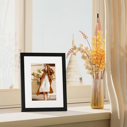 Vittanly 8x10 Picture Frames Set of 4, for Wall or Tabletop Display, Black | Display Pictures 5x7 with Mat or 8x10 without Mat, Engineered Wood with Shatter Resistant Plexiglass, Wall Gallery Frames - color: Black, size: 8x10