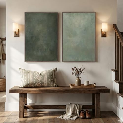 Large Framed Green Abstract Wall Art Set of 2, Modern Sage Green Canvas Prints Paintings Artwork for Walls, Minimalist Pictures for Living Room Dining Room Bedroom Office Wall Decor 24x36 In - color: Sage Green Abstract, size: 24" W x 36" H x 2Pcs