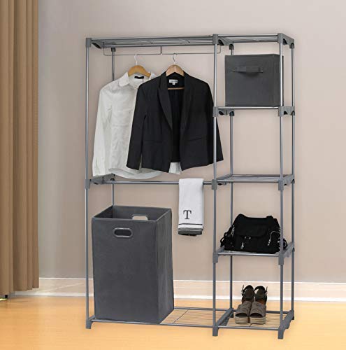 Simple Houseware Foldable Closet Laundry Hamper Basket, Dark Grey - color: Dark Grey