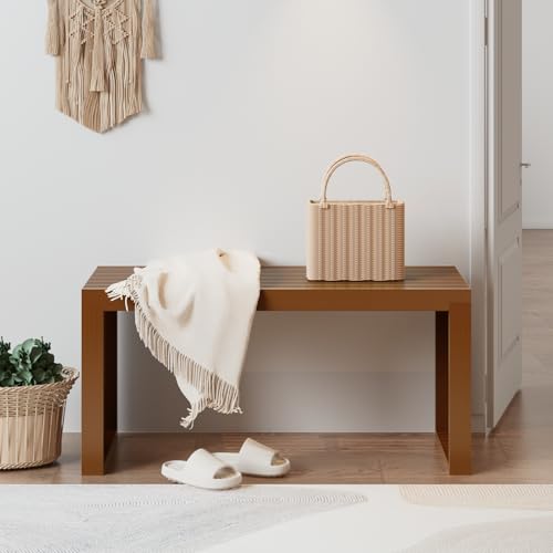 APRTAT Bamboo Dining Bench 35-Inch Indoor Wood Shoe Rack Bench for Entryway | Easy Assemble, Sturdy & Durable,Slatted Design,Versatile Everyday Seating,Living Room Hallway Bedroom Bathroom - color: Light Brown, size: Long