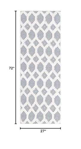 Rugs.com - Sabrina Soto Casa Rug – 6 Ft Runner Navy Blue Cotton Textured Runner – Ideal for Hallways, Entryways, and Kitchens - color: Navy Blue, size: 2'3" x 6' (Runner)