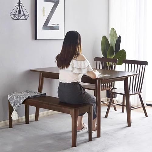 Narrow Noodle Bench Entryway Wood Bench Farmhouse Dining Table Bench Wooden Bench with Armless Design End of Bed Bench for Bedroom Dining Room Living Room Hallway(Walnut,L-100cm/39.4in) - color: Walnut, size: L-100cm/39.4in