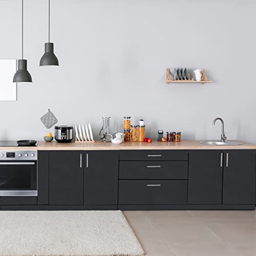 Arthome 11.8''x100'' Black Contact Paper, Self Adhesive Wallpaper Waterproof Gloss PVC Vinyl, Oil Proof,Black Wallpaper, Vinyl Paper for Furniture Cover Surface,Countertop,Kitchen,Shelf Liner - color: Black Matte, size: 11.8" x 100"
