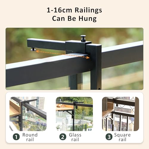 Balcony Bar Table for Railings,Folding Workbench,Stable Sturdy Wall Table,Outdoor Indoor Folding Hanging Table,Study Work Bench,Wall-Mounted Small Folding Space Saving Serving Table Desk(90x38cm) - size: 90x38cm