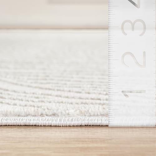 Abani Cream Area Rug – 9' x 12' – Vera Collection – Wave Texture Pattern – Non-Shedding, Easy to Clean – Durable for Living Room, Bedroom, or Office, Pet & Child Friendly - size: 9' x 12' (Rectangular)