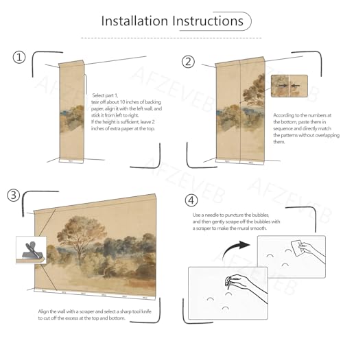 AFZEVEB-Beige Jungle Peel and Stick Wallpaper Walls Mural for Bedroom - color: X808, size: 157" x 108"
