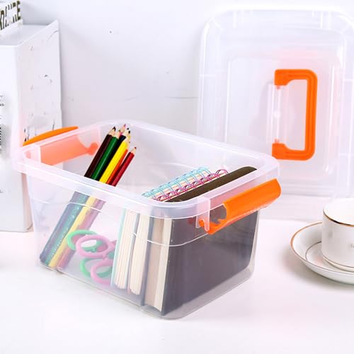 ZJchao Clear Stackable Storage Bins with Locking Lids Transparent Plastic Organizers Handles for Toys Clothes Crafts Home Dorm Organization