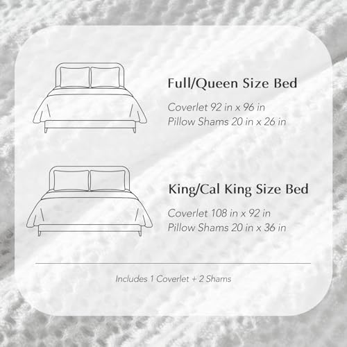 100% Cotton Waffle Coverlet Set, King Size, Bright White | Soft Premium Waffle Weave Cotton Bed Blanket, Lightweight Oversized Bedspread, All Season 3-Piece Bedding Set with 2 Shams - color: Bright White, size: King/Cal King (108" X 96")