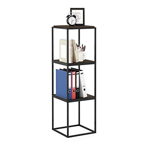Furinno Moretti Cube Modern Stackable End Table Shelf, Columbia Walnut - color: Columbia Walnut, size: Stackable Cube