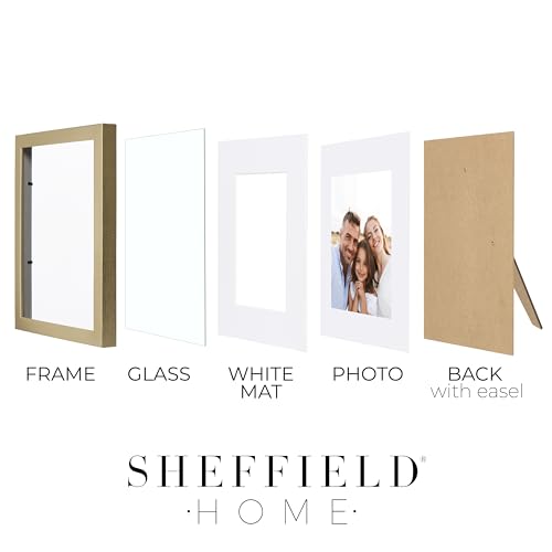 Sheffield Home 4 Piece Gallery Wall Frame Set, 8x10 Inch, Gold - color: Gold, size: 8x11 Inch