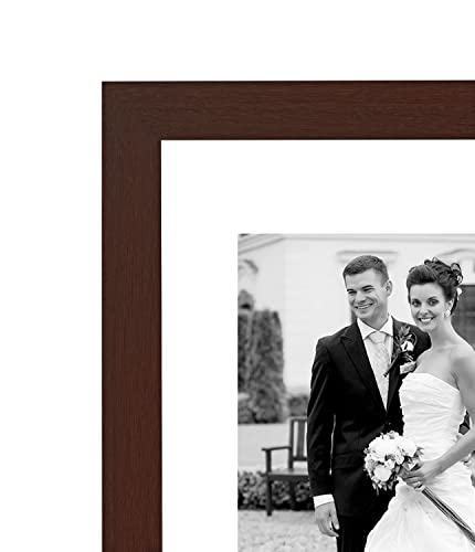 Americanflat Gallery Wall Frame Set of 7 - Mahogany | Includes one 11x14, two 8x10 and four 5x7, shatter-resistant glass, hanging hardware included - color: Mahogany, style: 7 Pack