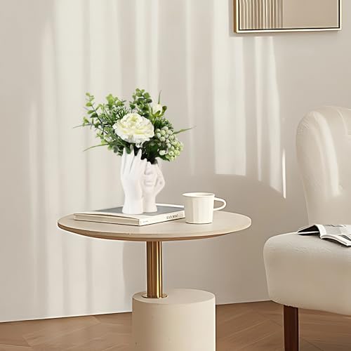 BrownLove Ceramic Face Vase White Flower for Decor Female Form Art Vase Modern Decorative Centerpiece for Table Shelf Living Room Office Bedroom - style: Hands on Cheeks