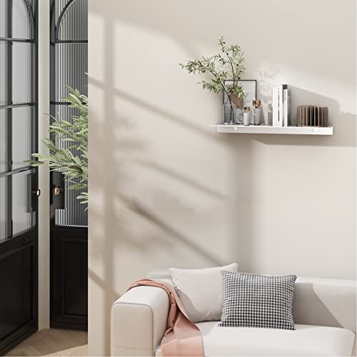 16 inch Floating Shelf for Wall Organizer & Storage, Display Shelf, Metal Wall Shelf for Bathroom, Living Room, Kitchen, Bedroom(Silver) - color: Silver, size: 16 in