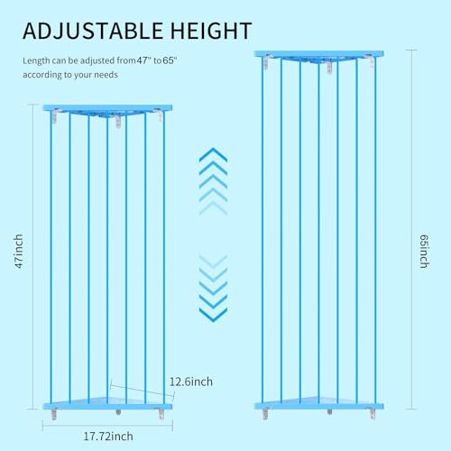 Stuffed Animal Storage Shelf Organizer(Patented) - Corner Stuffed Animal Holder Length Adjustable - Wall Plush Storage for Nursery Playroom Bedroom Kids Room (Blue, Standard) - color: Blue, size: Standard