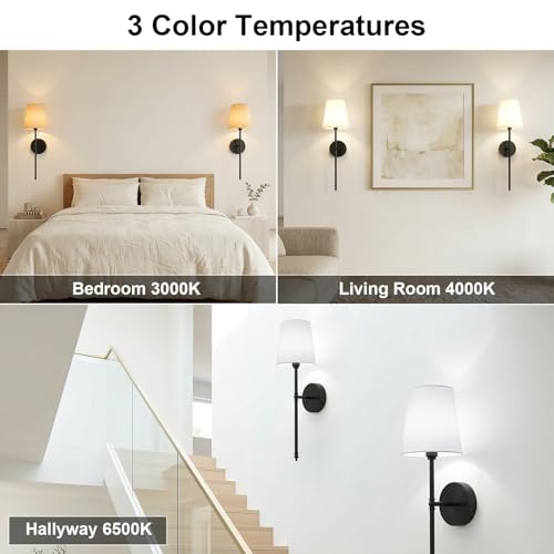 Battery Operated Wall Sconces Set of 2, Rechargeable Wireless Wall Lights with Remote, RGB Dimmable Wall Lamp for Bedroom Wall Decor Living Room Hallway (Black) - color: 23.8 inch-Black