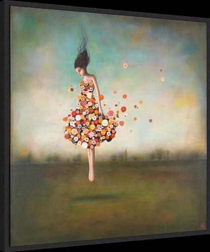 Amanti Art Framed Canvas Wall Art 30x30 Boundlessness in Bloom by Duy Huynh, Framed Wall Art Canvas, Abstract Artwork, Modern Decor, Large Poster Painting for Living Room, Bedroom, Bathroom, Kitchen, - color: Sylvie Black, size: 30"L x 30"W
