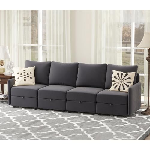 COMHOMA Convertible Sectional Sofa Couch Free Combination L/U Shaped Sofa with High Density Memory Foam Modular Oversized Cloud Couch for Living Room, Apartment and Small Space 4 Seaters - size: 4