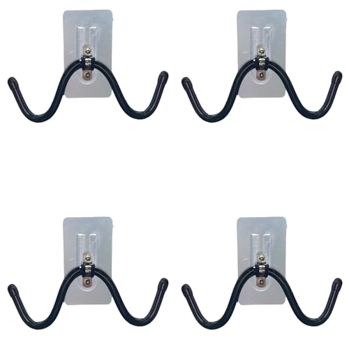 AUXPhome 4pcs Self Adhesive Cup Hooks Cabinet Organizer, Mug Holder Under Cabinet, Under-Shelf Mug Organizer Mug Storage Display Hanging Cups Drying Rack for Bar Kitchen Utensils - No Drilling