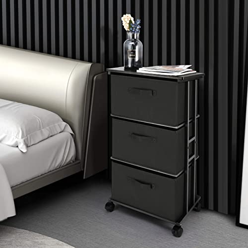 MAX Houser Dresser Storage with 3 Drawers, Fabric Dresser Tower, Vertical Storage Unit for Bedroom, Closet, Office, Black - color: Black5
