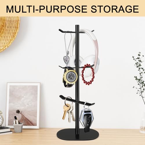 Cup Holder Tree with 6 Hooks, Metal Coffee Mug Rack Stand (Black) - color: Matte Black-A