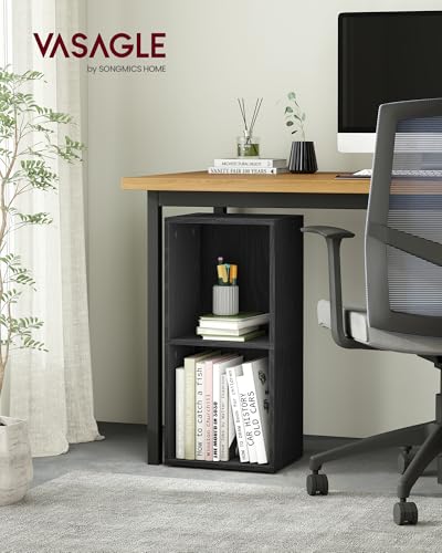 VASAGLE CUSTOS Collection - Bookshelf, 2-Tier Bookcase, Book Shelf, Open Storage Shelf, 9.4 x 11.8 x 25.2 Inches, for Living Room, Home Office, Dining Room, Ebony Black ULBC432B01 - color: Ebony Black, size: 2 Tiers (11.8"W)