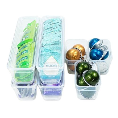 AB Designs 8-Pack Storage Bins with Lids, 4 Long and 4 Small, Clear - size: 4 Long & 4 Small
