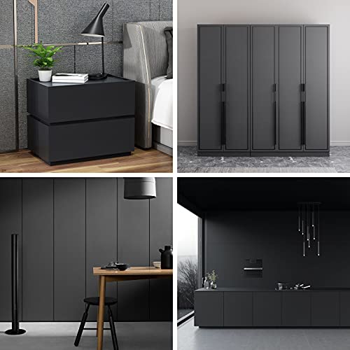 Arthome 11.8''x100'' Black Contact Paper, Self Adhesive Wallpaper Waterproof Gloss PVC Vinyl, Oil Proof,Black Wallpaper, Vinyl Paper for Furniture Cover Surface,Countertop,Kitchen,Shelf Liner - color: Black Matte, size: 11.8" x 100"