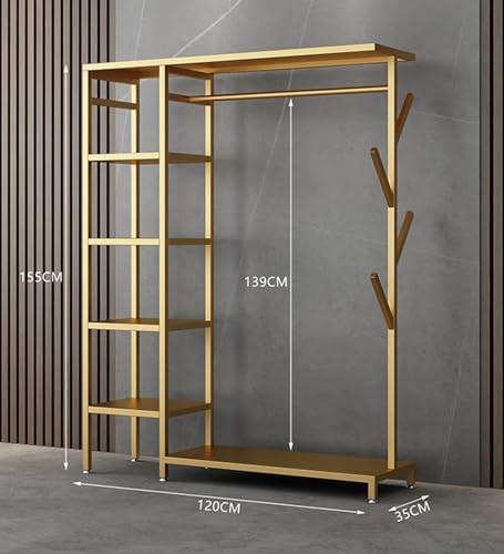 Heavy Duty Clothes Rack with Storage Shelves - Multi-Purpose Garment Organizer for Bedroom & Closet - Durable Clothes Drying Rack for Living Room, A-120cm - color: A, size: 120cm