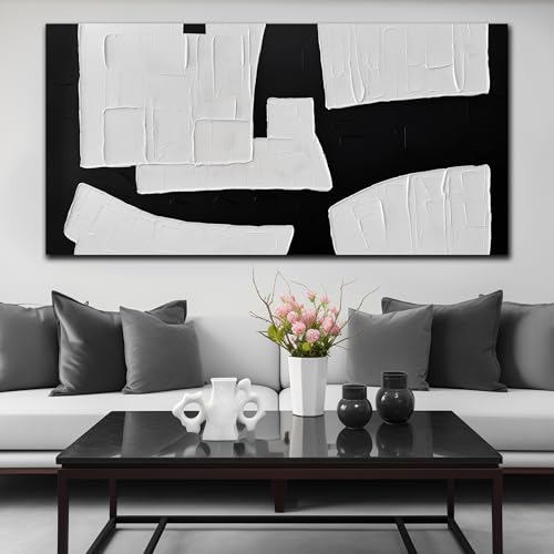 MDHKVPM Large Abstract Canvas Wall Art Black And White Wall Decor | Huge Painting Wall Art for Living Room,Big Bedroom Home Office Dining Room Decoration Ready to Hang 36x71 Inch - color: Black and White, size: 71"L x 36"W
