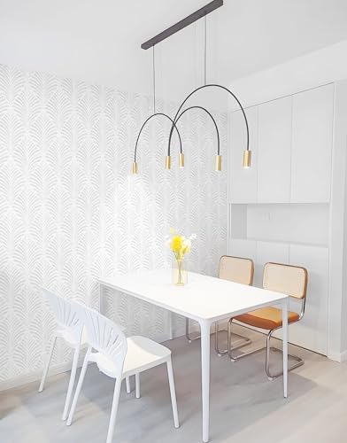 Safiyya Peel and Stick Wallpaper Boho Contact Paper 17.3"x393" Light Grey Geometric Modern Wall Paper Self Adhesive Removable Wallpaper for Bedroom Vinyl Rolls - color: Grey and White, size: 17.3" x 393"