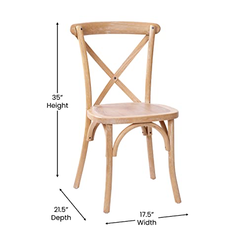 Merrick Lane Bardstown X-Back Bistro Style Wooden Dining Chair for Kitchens and Dining Rooms, High-Back Wood Stackable Kitchen Chair, Driftwood - color: Driftwood