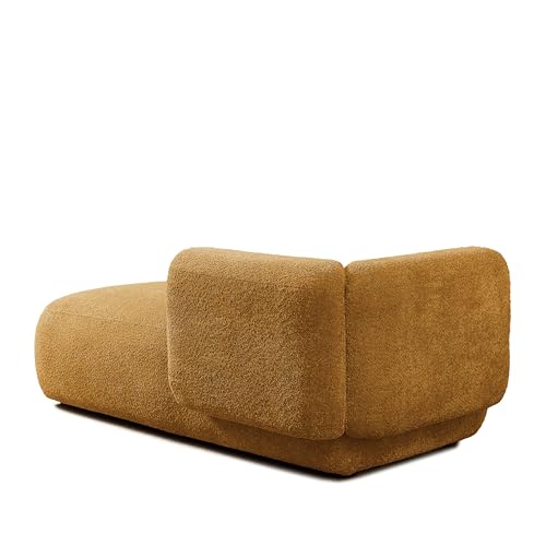 ERYE Boucle Upholstered Right Facing Chaise Lounge Indoor for Living Room Bedroom,Comfy Single Chaise Lounge Modern Leisure Recliner Sleeper Sofa Daybed, Easy Assemble - color: Orange/R