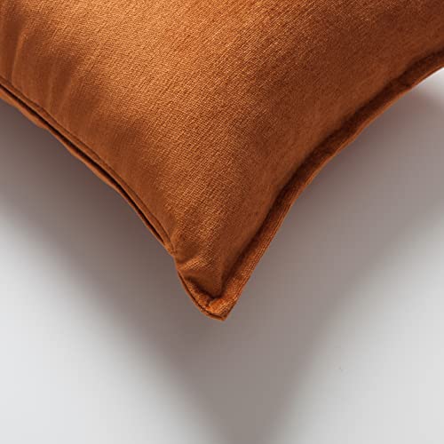 Woven Jacquard Throw Pillow Cover, Pack of 1 Textured Decorative Cushion Covers for Sofas, Couches, Bed, Home Décor, Fade Resistant Pillow for Sofa & Couch, Eliza, Orange, 20x20 Inch - color: Orange, size: 20" x 20" (Pack of 1)