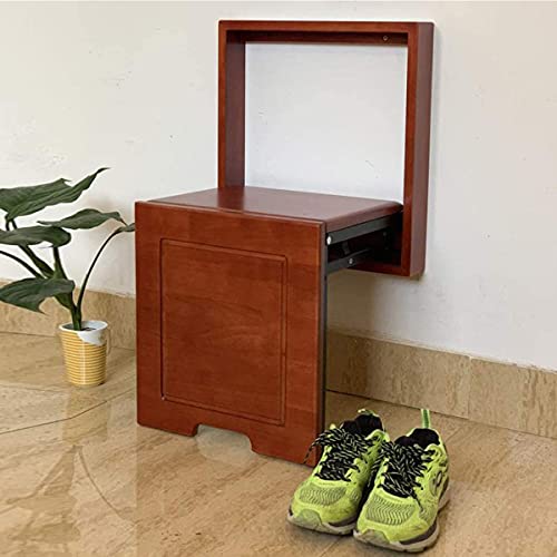 Wall-Mounted Folding Chairs,Solid Wood Wall Chair Change Shoe Bench,can be Stored Without Occupying Space Applicable Scene Living Room - Bedroom - Aisle - Bathroom Etc - color: C