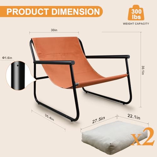 Lightdot 30" Wider Accent Chair Heavy Duty Sturdy Armchair Fabric Lounge Chair Ergonomic Design Upholstered Leisure Chair for Large Frame Suit for Living Room/Bedroom - color: Orange