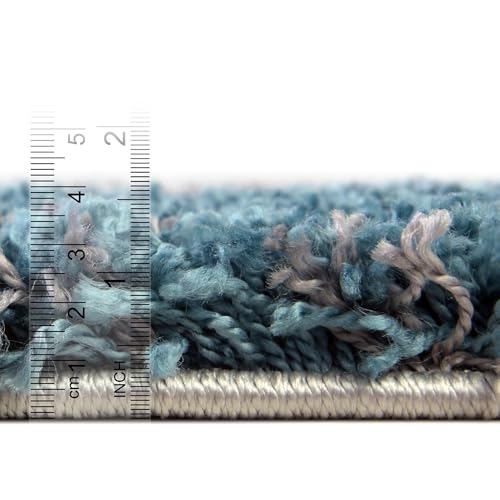 Rugs.com - Soft Touch Shag Rug – 13 Ft Runner Turquoise Shag Runner Rug – Plush Abstract Design for Hallways and Entryways - color: Turquoise, size: 2'7" x 13' (Runner)