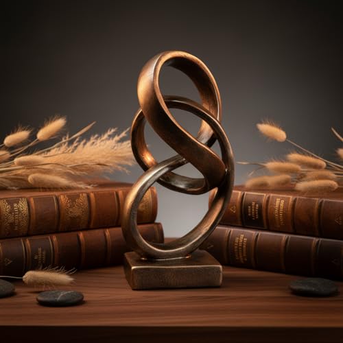 10" Modern Abstract Ribbon Decorative Sculpture, Knot Sculptures,Home Decor,Coffee Table Statues,Dining Living Room Desk Decor(Bronze Colored) - color: 10" Bronze Colored