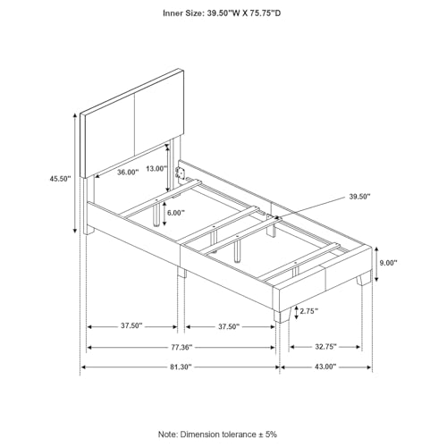 Brown Upholstered Bed Frame