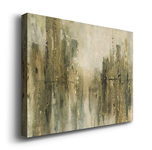 Renditions Gallery Canvas Abstract Wall Art Home Paintings & Prints Golden Glittering City Lines Glam Modern Wall Hanging Decorations for Bedroom Living Room Office Kitchen - 8"x12" LT10 - color: Gold City, size: 12"L x 8"W