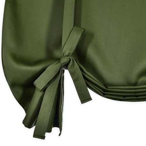 Tie Up Shade for Bathroom - Farmhouse Kitchen Curtain Thermal Insulated Window Treatment Rod Pocket Balloon Christmas Valance (1PC,Olive Green,34W x 45L) - color: Olive, size: 34"W x 45"H