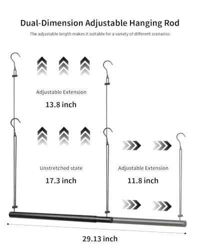 BaiNong Adjustable Closet Hanging Rod 17-30" Black 4 Pack | Closet Rod Extender Heavy Duty Double Hanging Closet Rod, Walk-in Closets, and Clothes Rack to Maximize Storage Space - color: Black