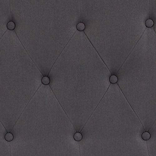 EMMA + OLIVER Dark Gray King Tufted Headboard | Adjustable Bed Rail Slots, Fabric Upholstered - color: Dark Gray, size: King